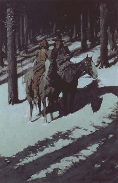 Frederic Remington Indian Scouts in the Moonlight (mk43) Sweden oil painting art